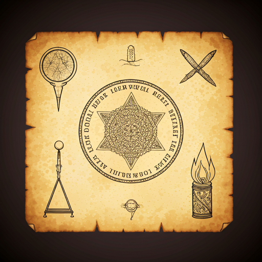 Ritual elements on parchment